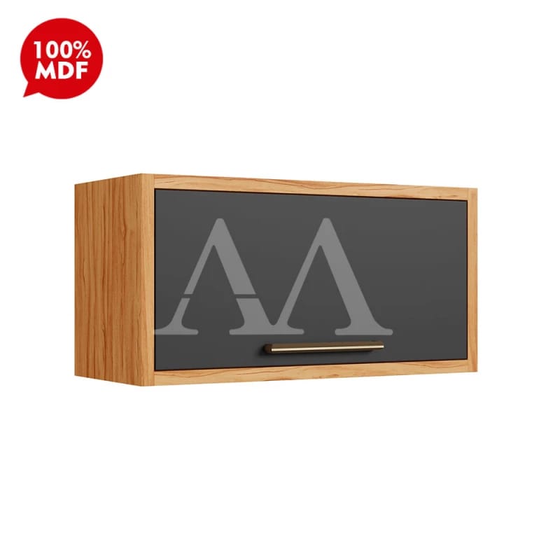 Armário Aéreo com Porta de Vidro Cinza