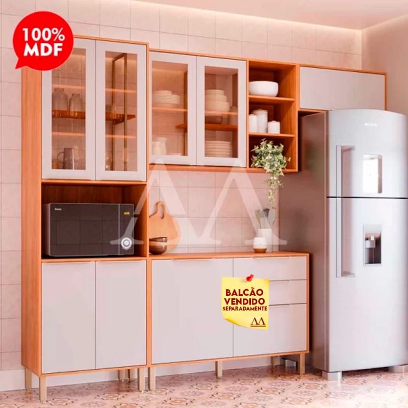 Cozinha Completa Laranja e Branco