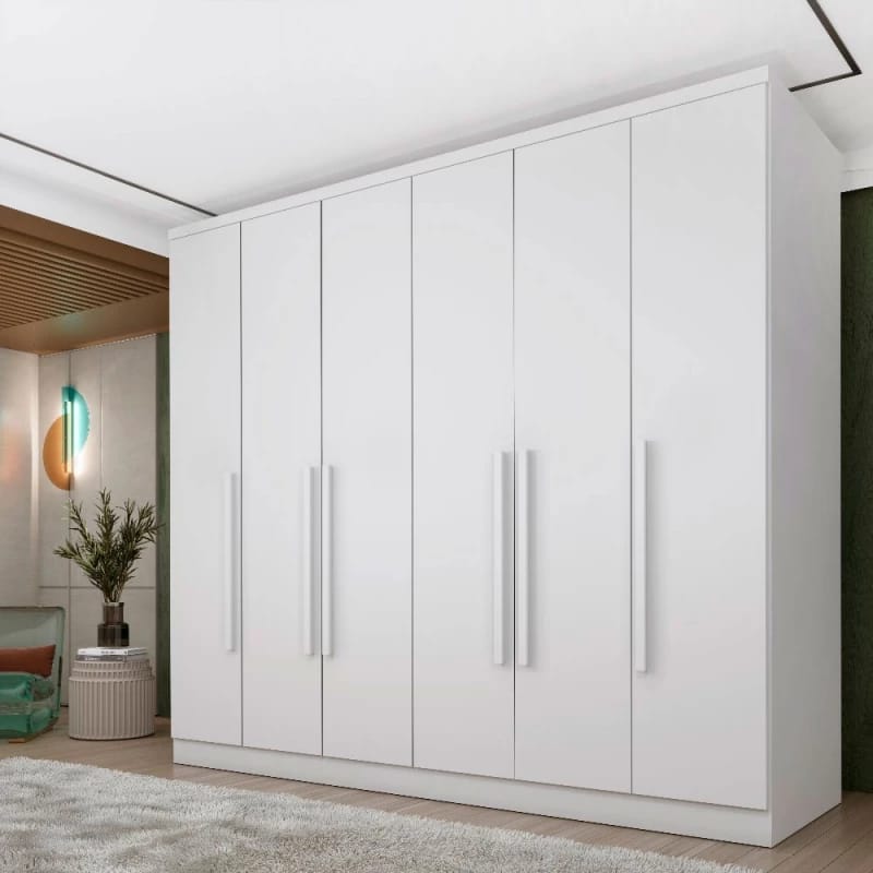 Guarda-roupa 6 Portas Branco Minimalista